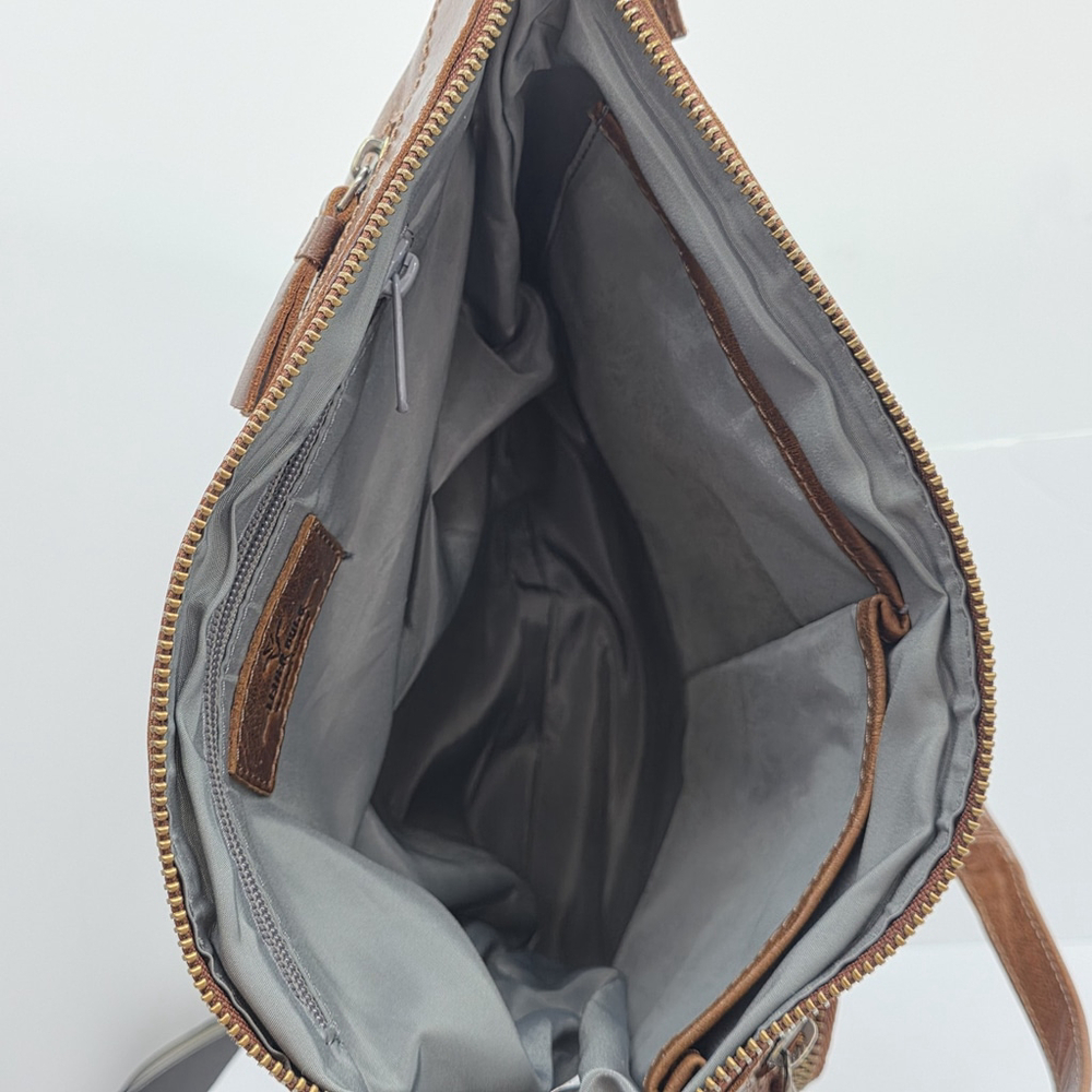 Vintage Utility Leder Buck Leather Crossbody Messenger Bag Brown Everyday Carry - Picture 6 of 10